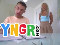 YNGR - Sexy Blonde Teen Lilith Grace Gets Her Pussy Drilled By Pervy Step Bro