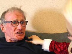 Nice Old man fucks tight teen pussy and cums